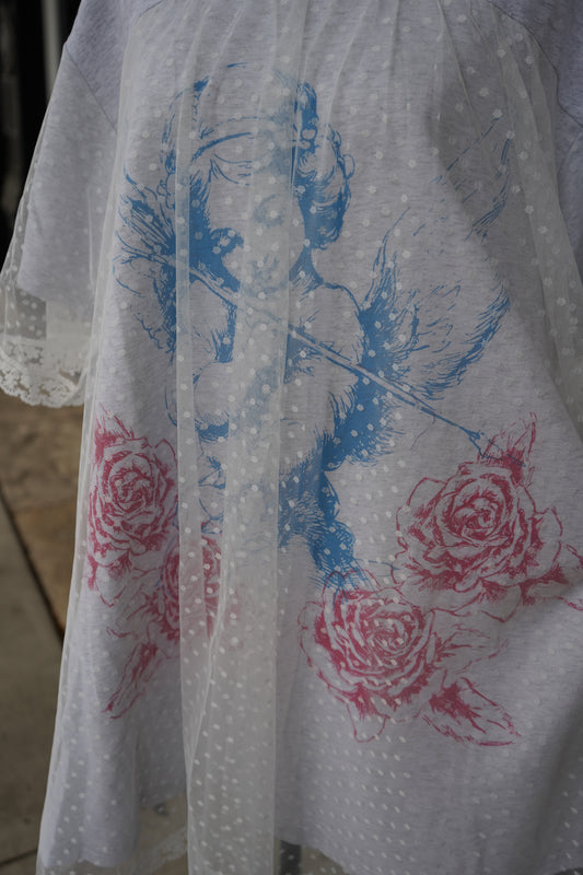 Angel Lace Layered T-shirt Dress