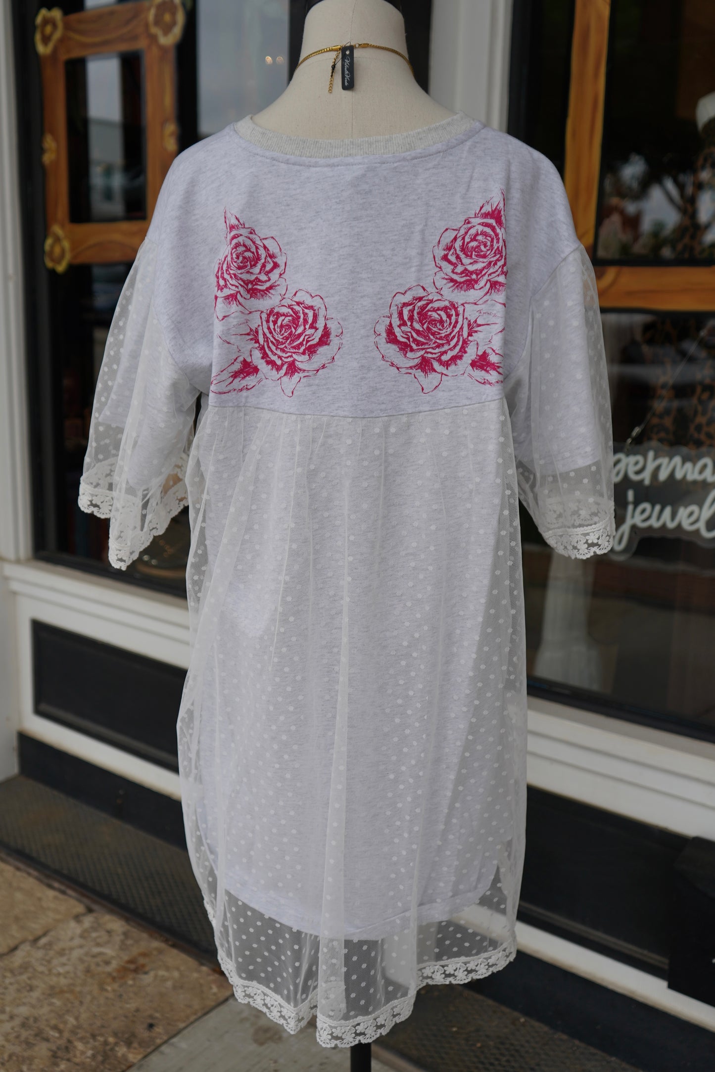 Angel Lace Layered T-shirt Dress