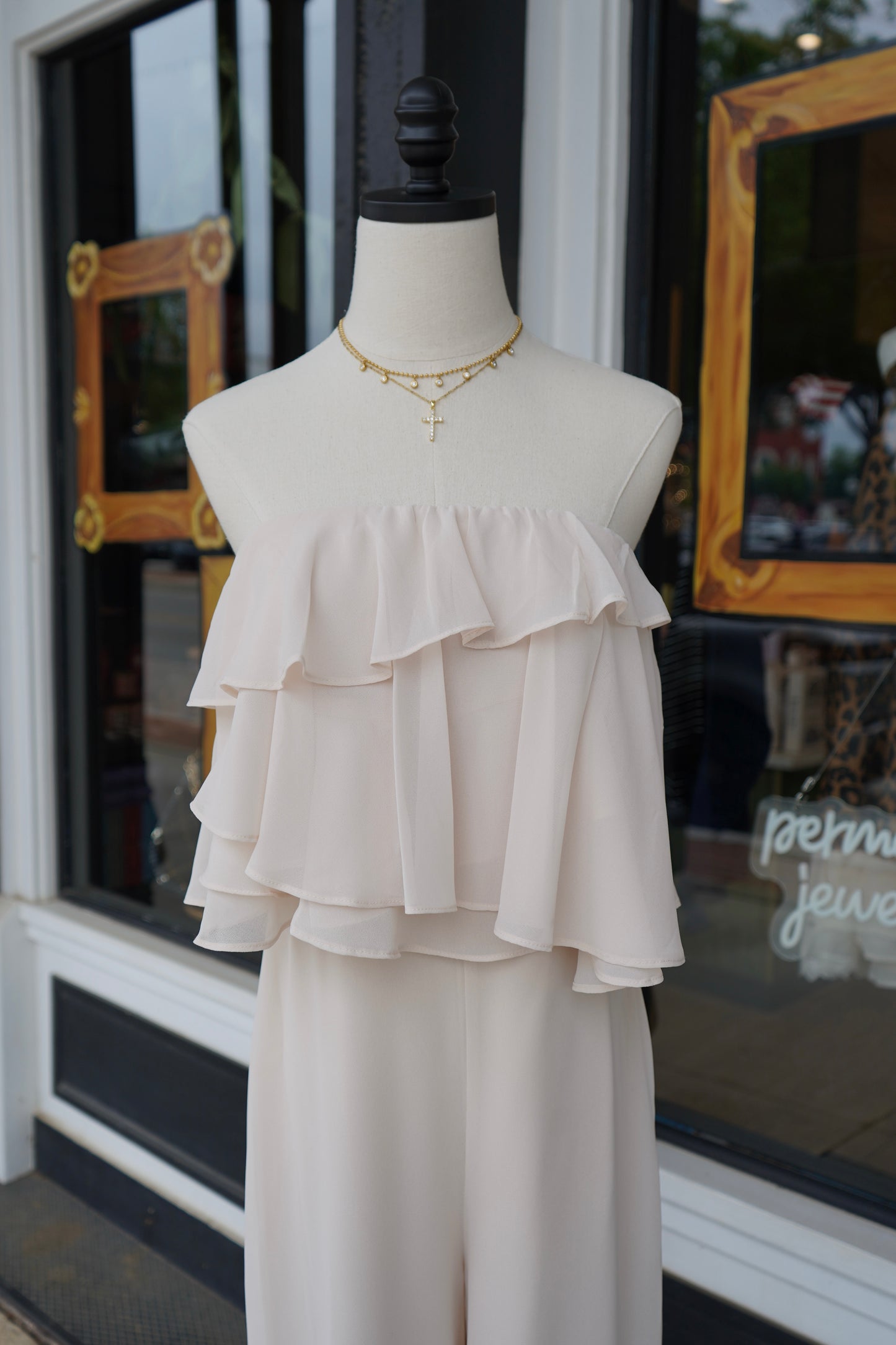 Carie Ruffle Tube Top Jumpsuit