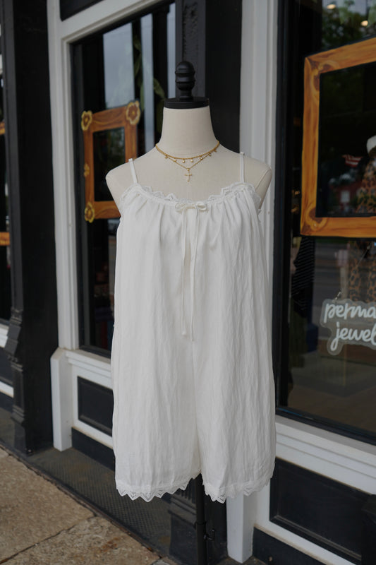 Bree Lace Trim Romper