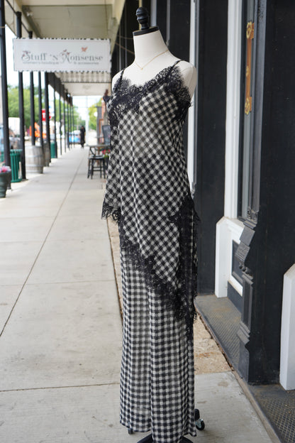 Kendall Gingham Lace Trim Set