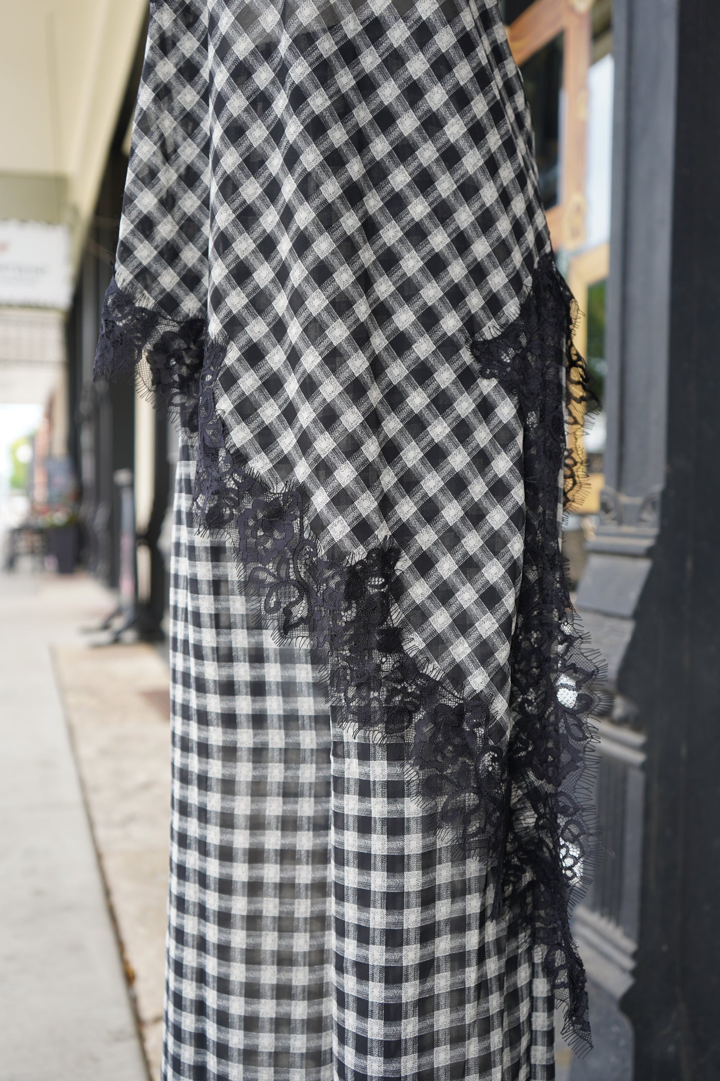 Kendall Gingham Lace Trim Set