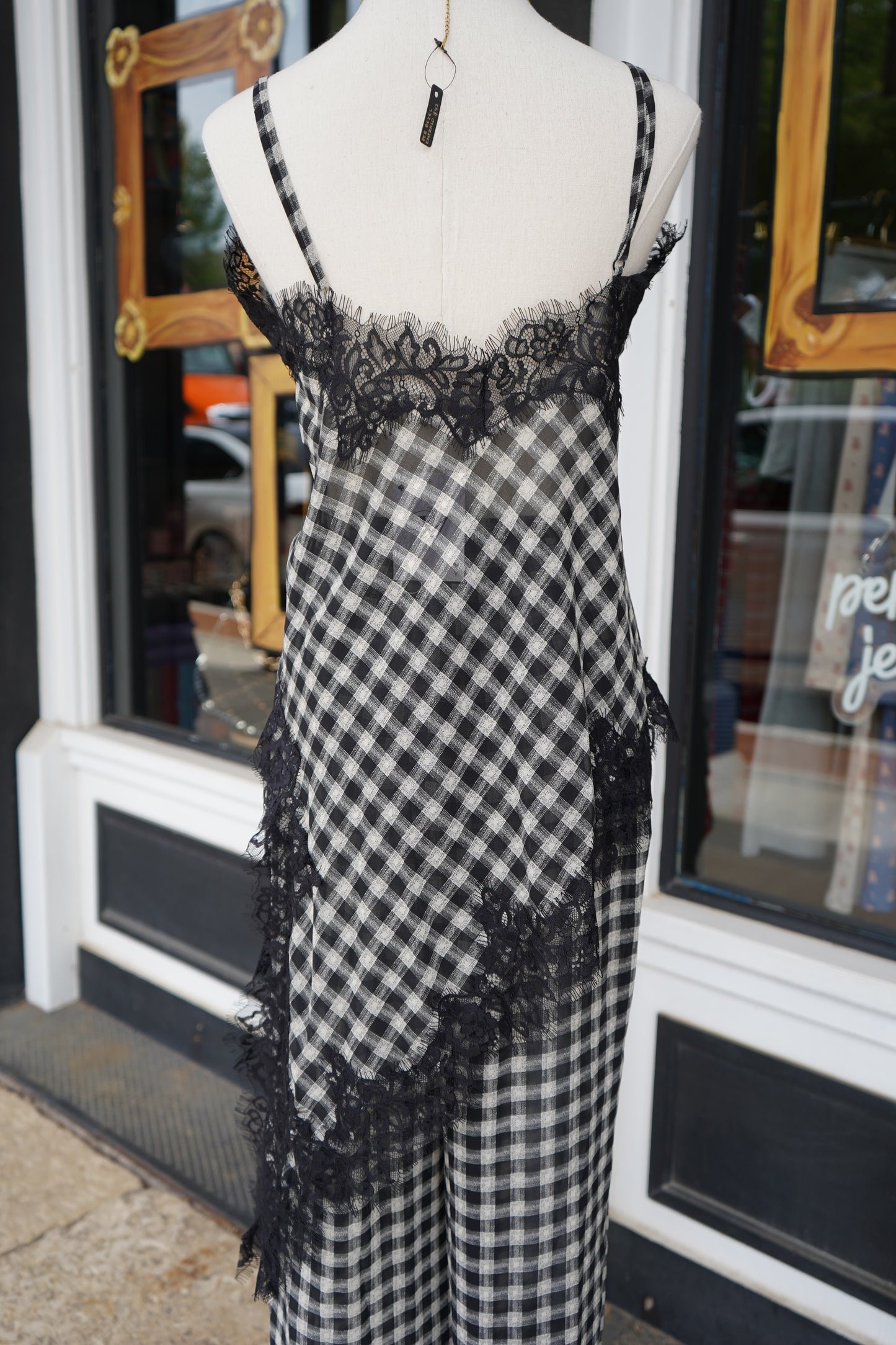 Kendall Gingham Lace Trim Set