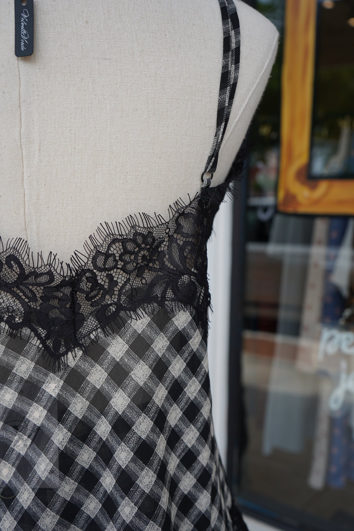 Kendall Gingham Lace Trim Set