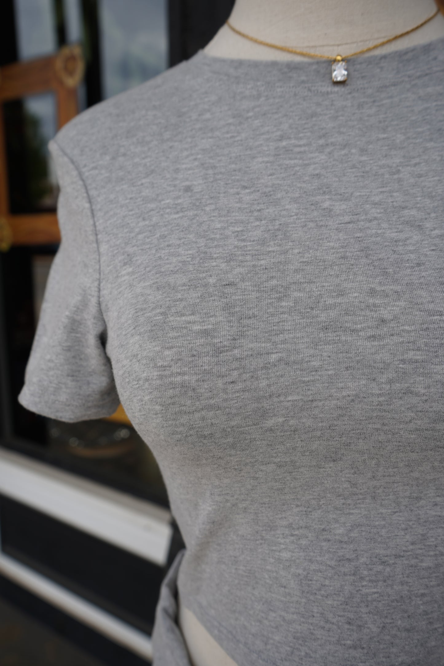 Sara Soft Heathered Knit Crewneck Tee