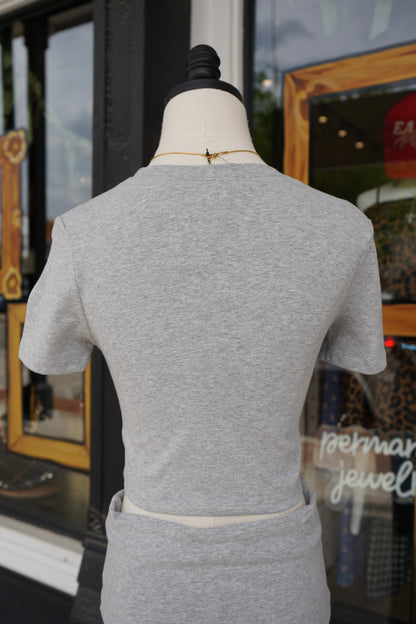 Sara Soft Heathered Knit Crewneck Tee