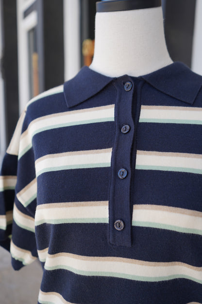 Annie Stripe Collared Romper