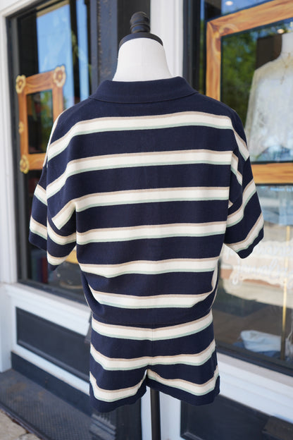 Annie Stripe Collared Romper