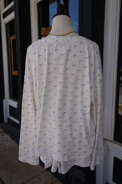Patriotic American Flag Top