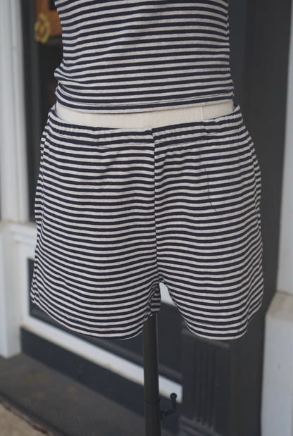 Tatum Mid Rise Striped Shorts