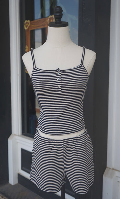 Tatum Mid Rise Striped Shorts
