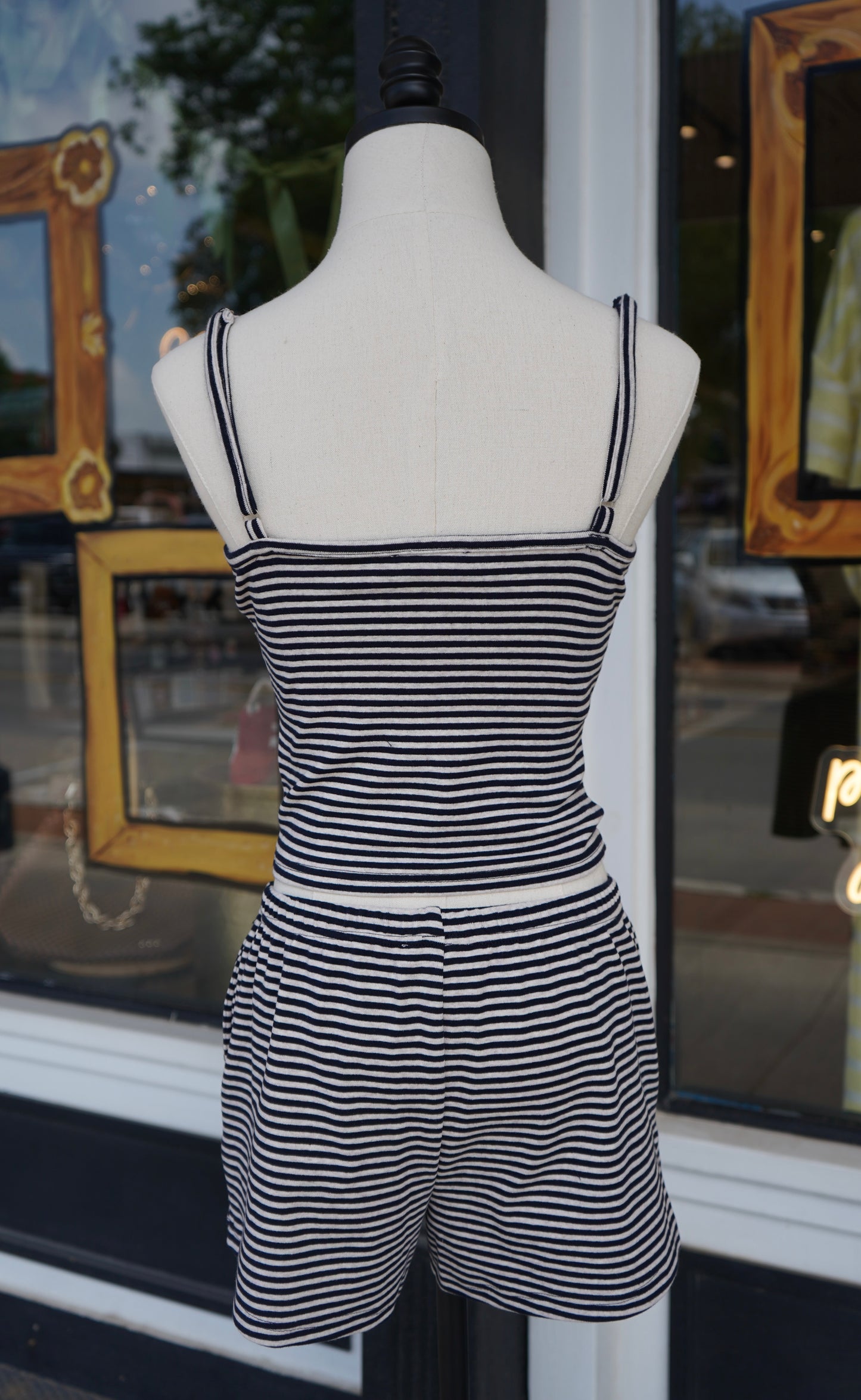 Tatum Mid Rise Striped Shorts