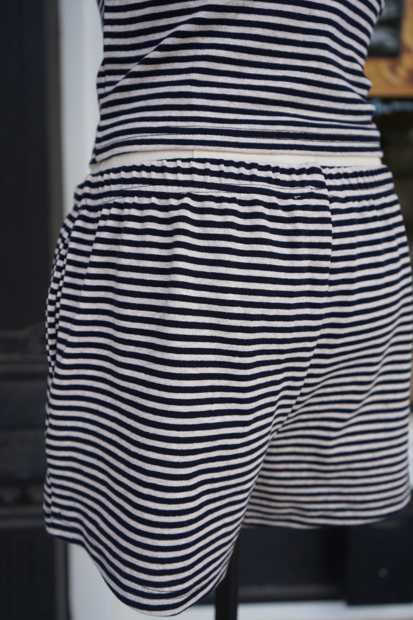 Tatum Mid Rise Striped Shorts