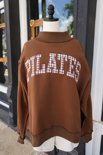 Pilates Plaid Mockneck
