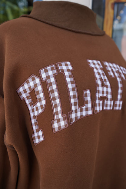 Pilates Plaid Mockneck