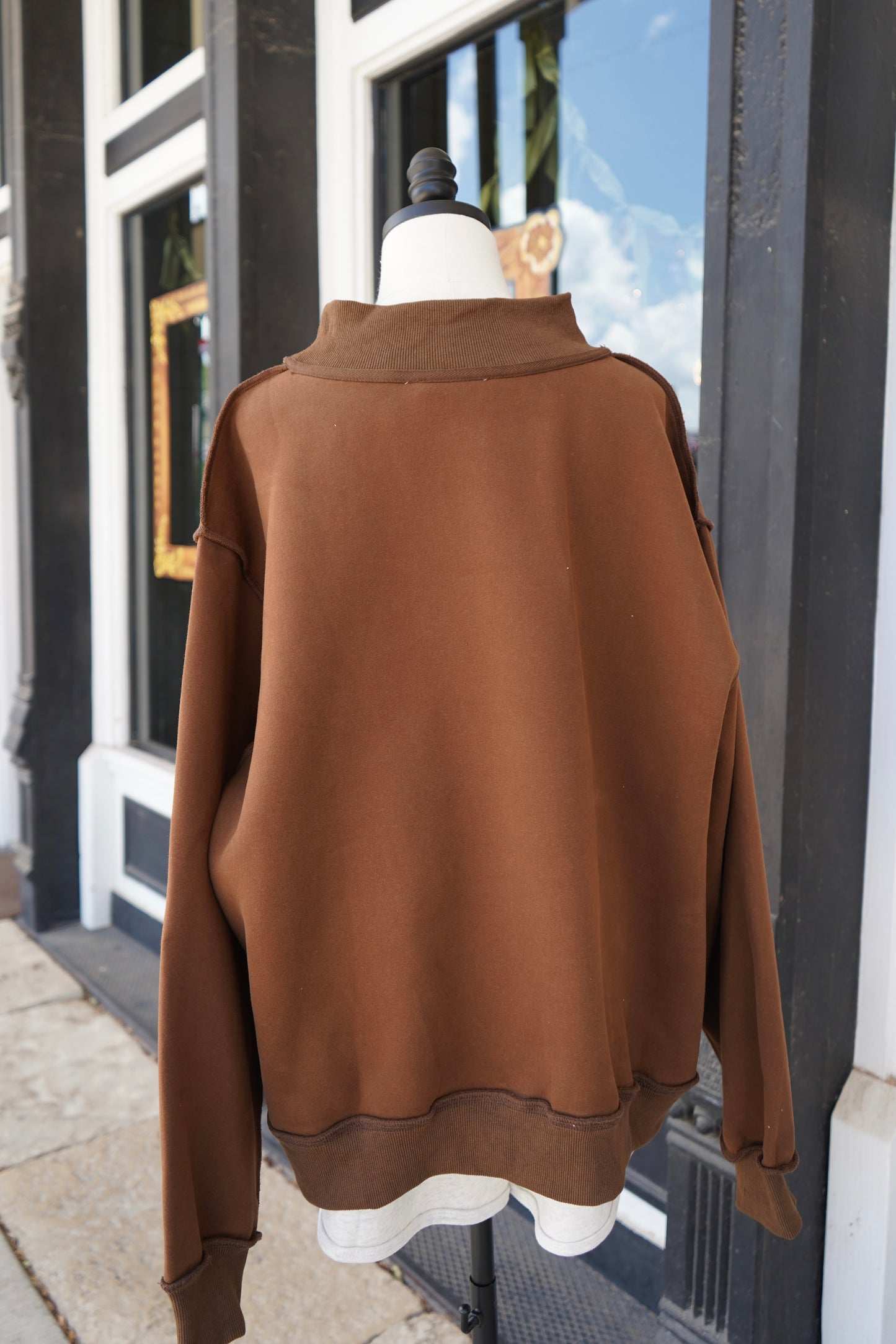 Pilates Plaid Mockneck
