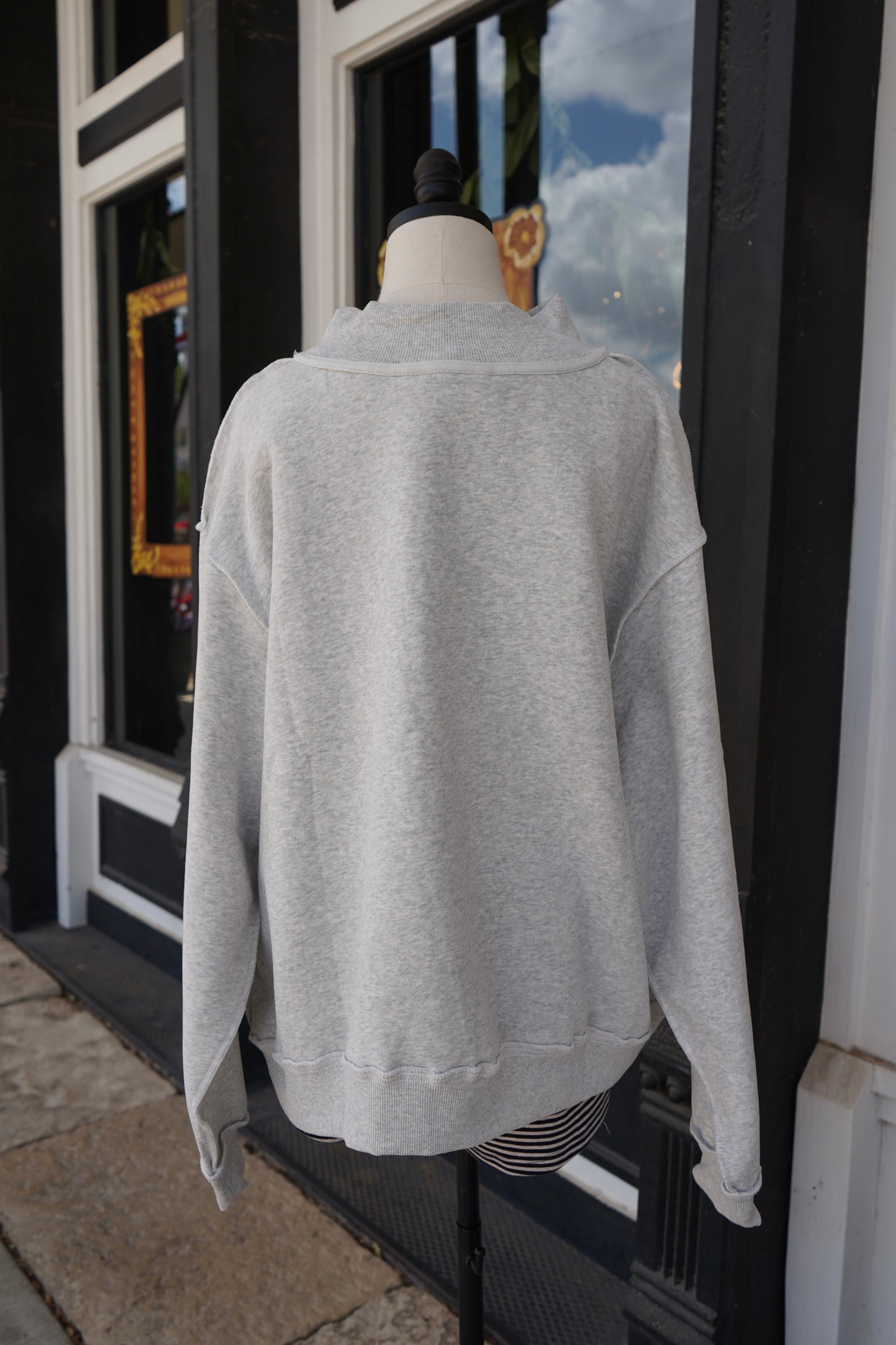 "PRAY" Polka Dot Mock Neck