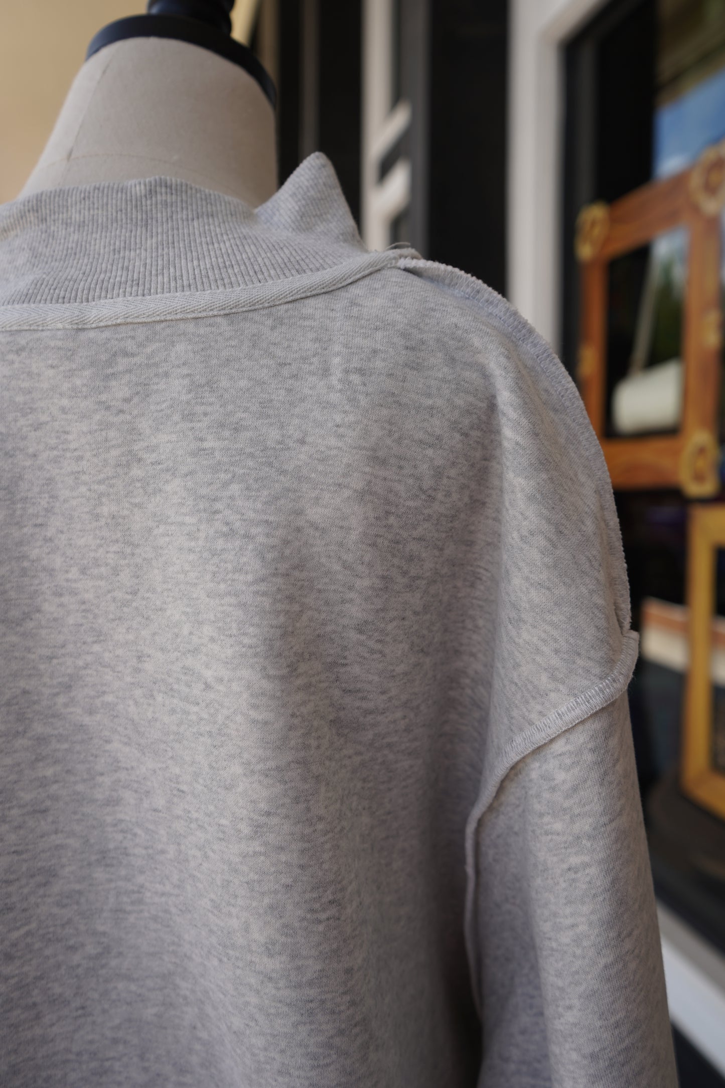 "PRAY" Polka Dot Mock Neck
