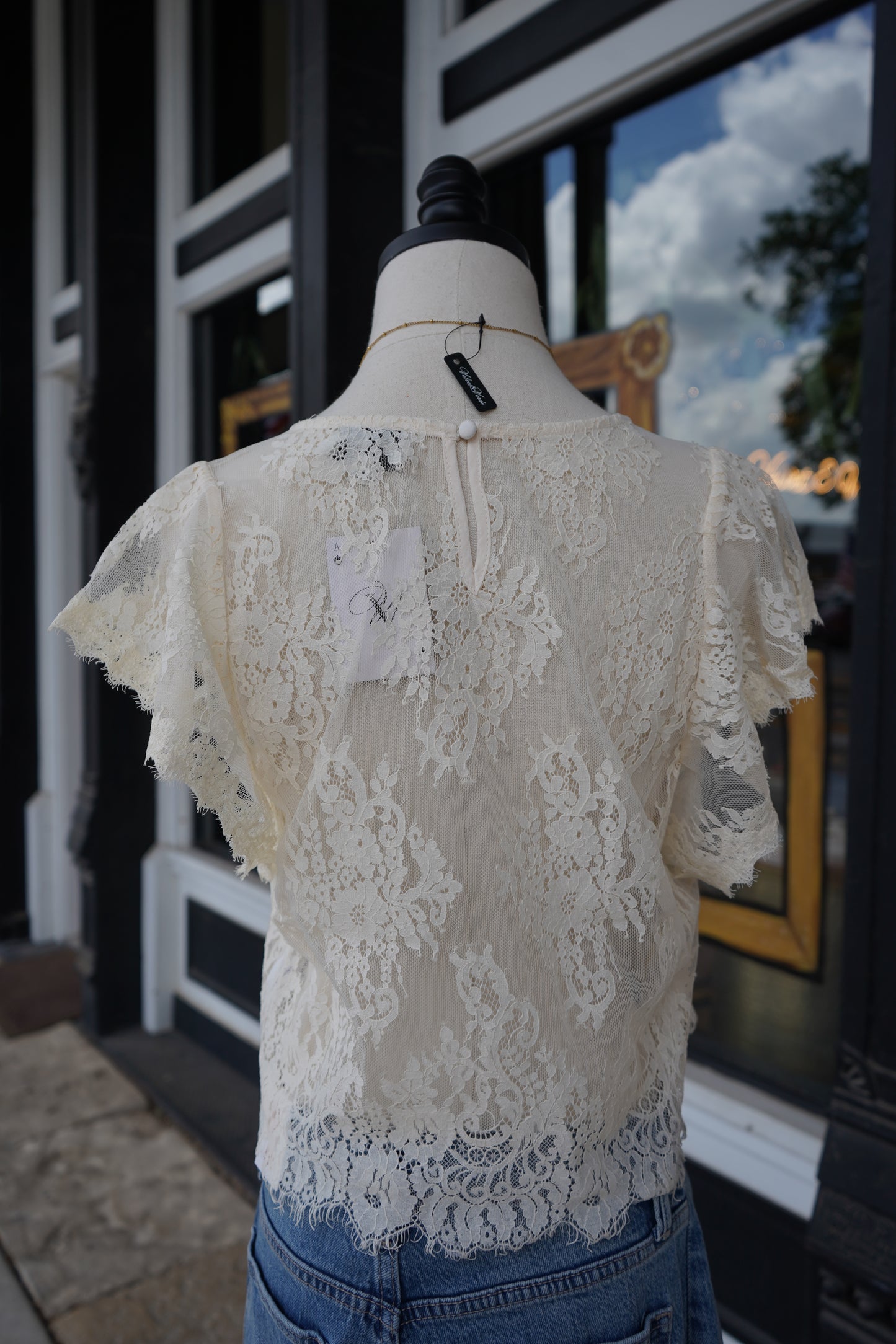 Adeline Lace Scalloped Top