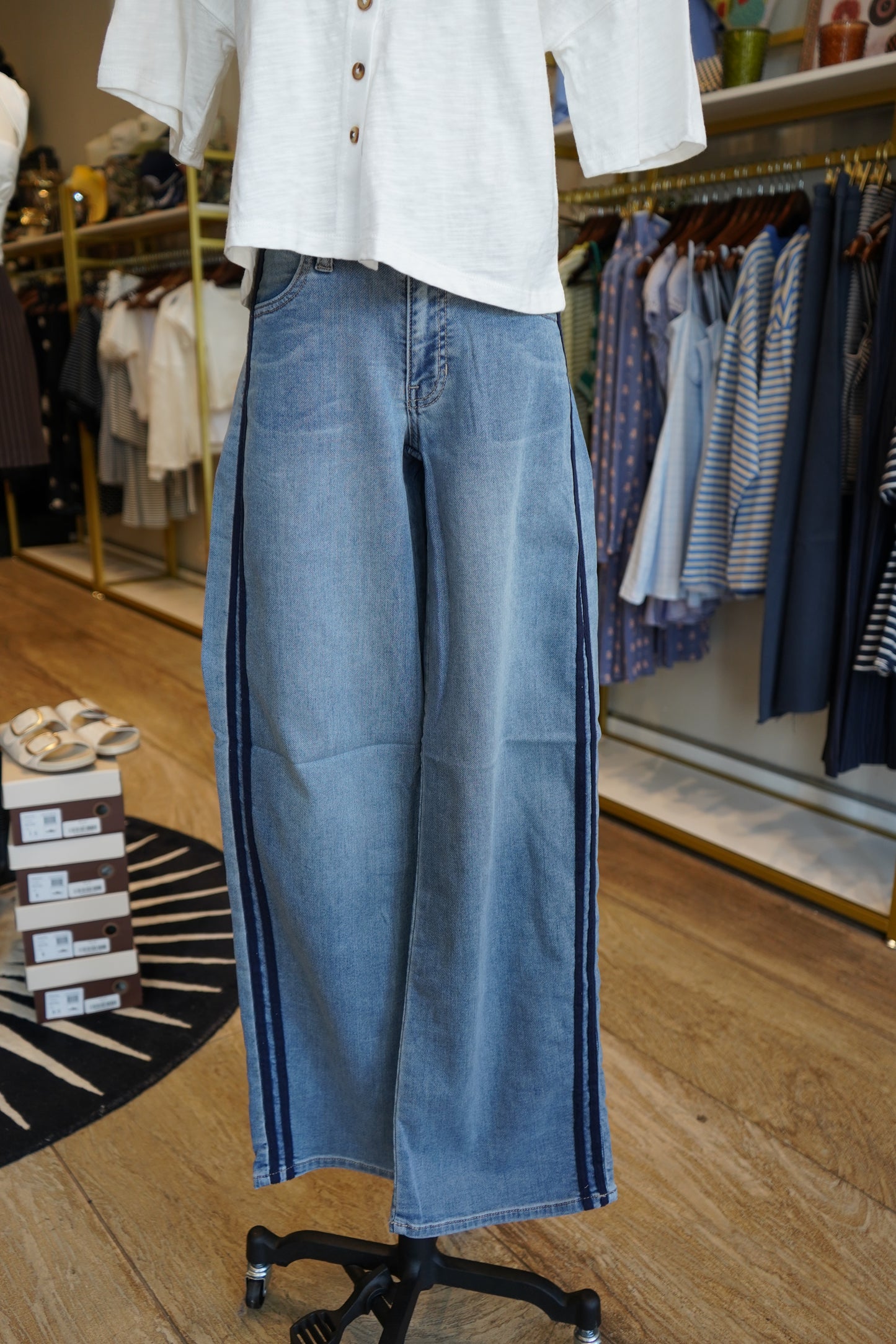 Dani Mid Rise Tuxedo Denim Pants