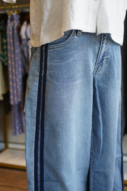 Dani Mid Rise Tuxedo Denim Pants