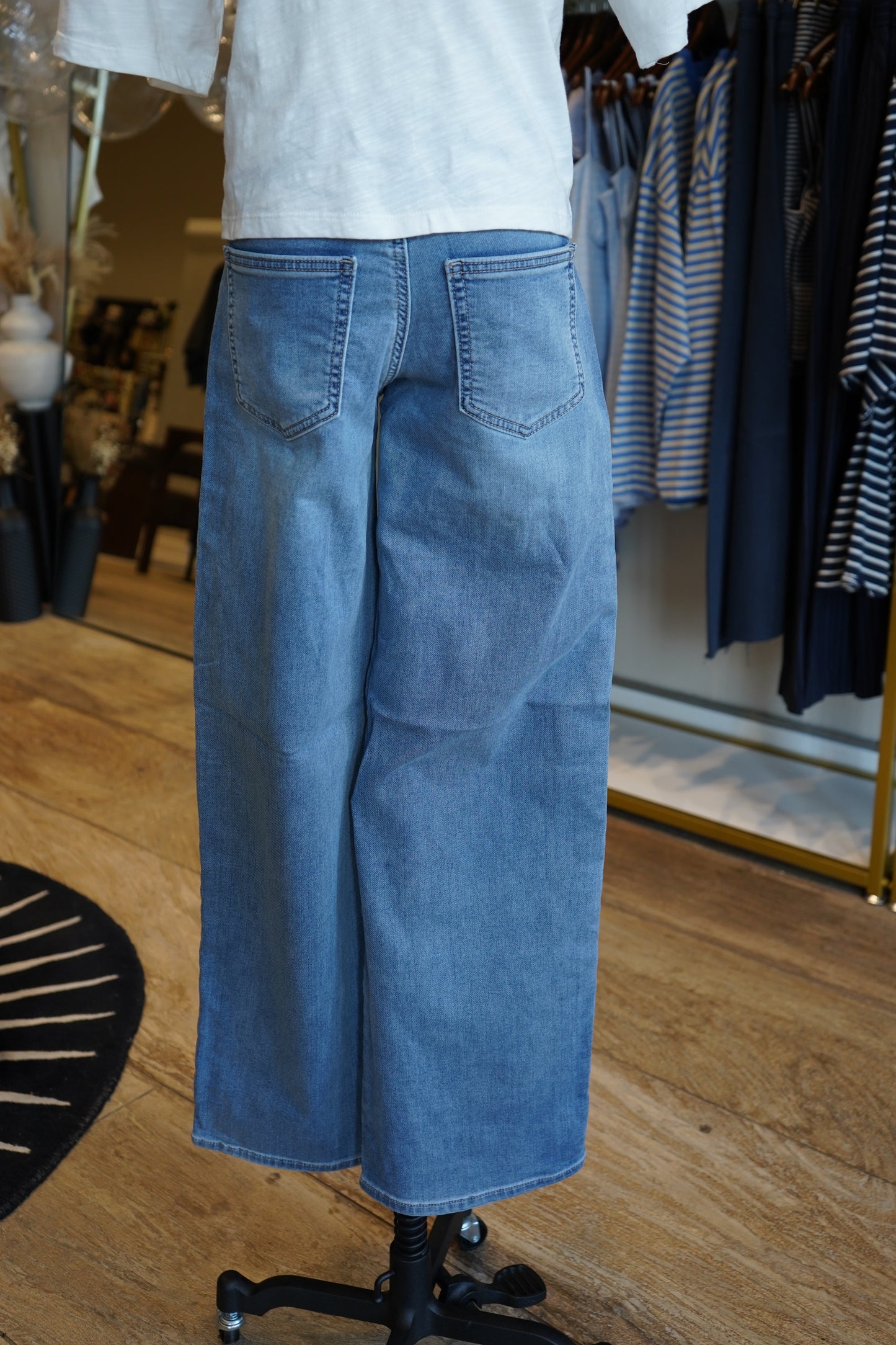 Dani Mid Rise Tuxedo Denim Pants