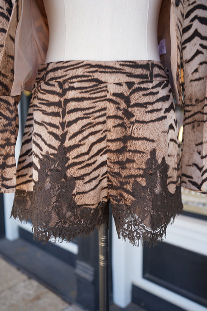 Kylie Zebra Lace Trim Shorts