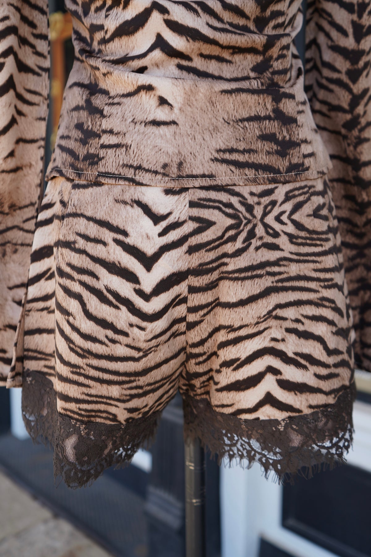 Kylie Zebra Lace Trim Shorts