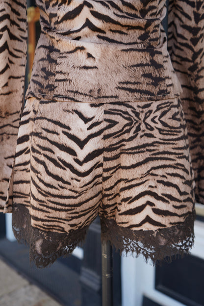 Kylie Zebra Lace Trim Shorts