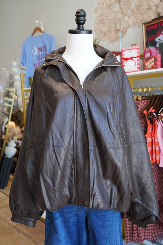 Harper Oversized Leather Jacket
