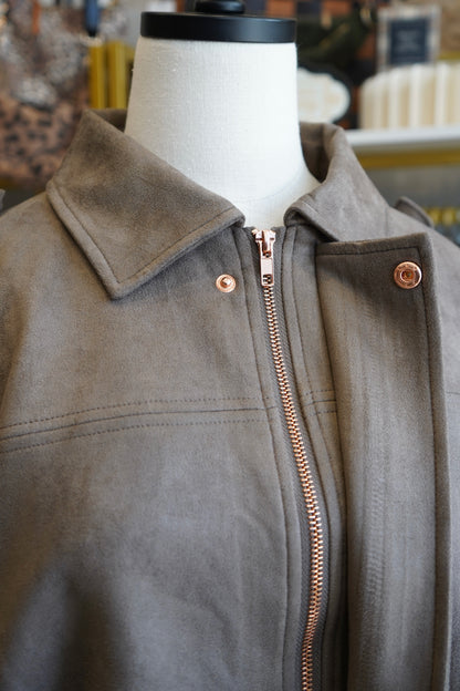 Devin Mojave Suede Finish Zip-Front Jacket