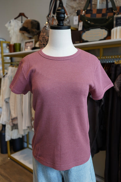 Kadi Waffle-Knit Short-Sleeve Tee