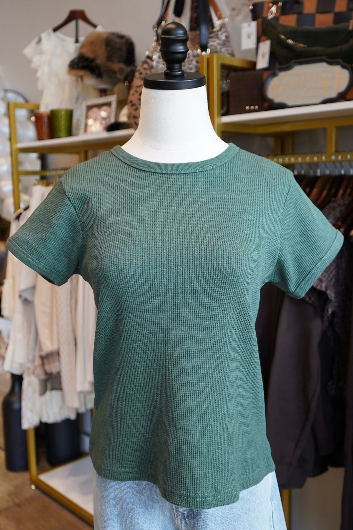 Kadi Waffle-Knit Short-Sleeve Tee