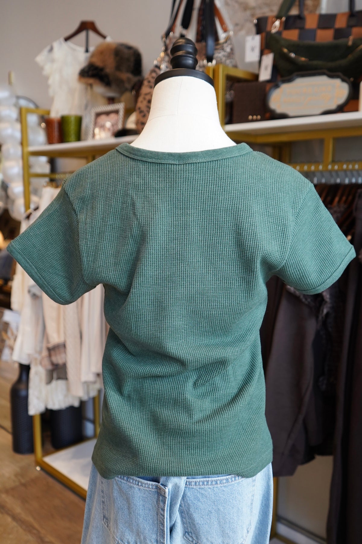 Kadi Waffle-Knit Short-Sleeve Tee