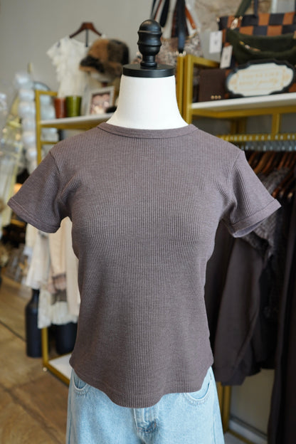 Kadi Waffle-Knit Short-Sleeve Tee