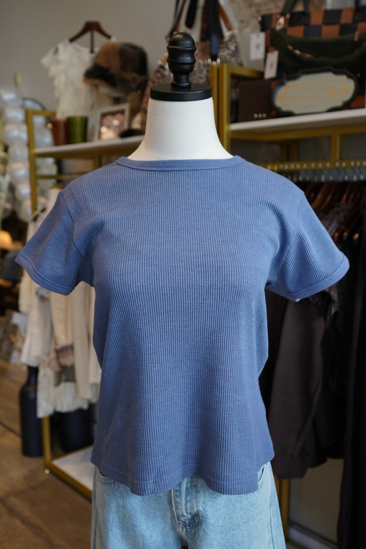 Kadi Waffle-Knit Short-Sleeve Tee
