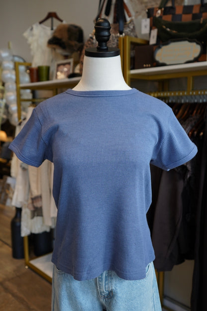 Kadi Waffle-Knit Short-Sleeve Tee