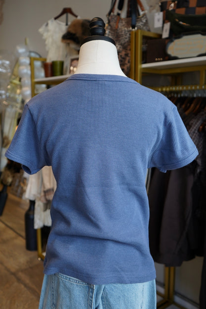Kadi Waffle-Knit Short-Sleeve Tee