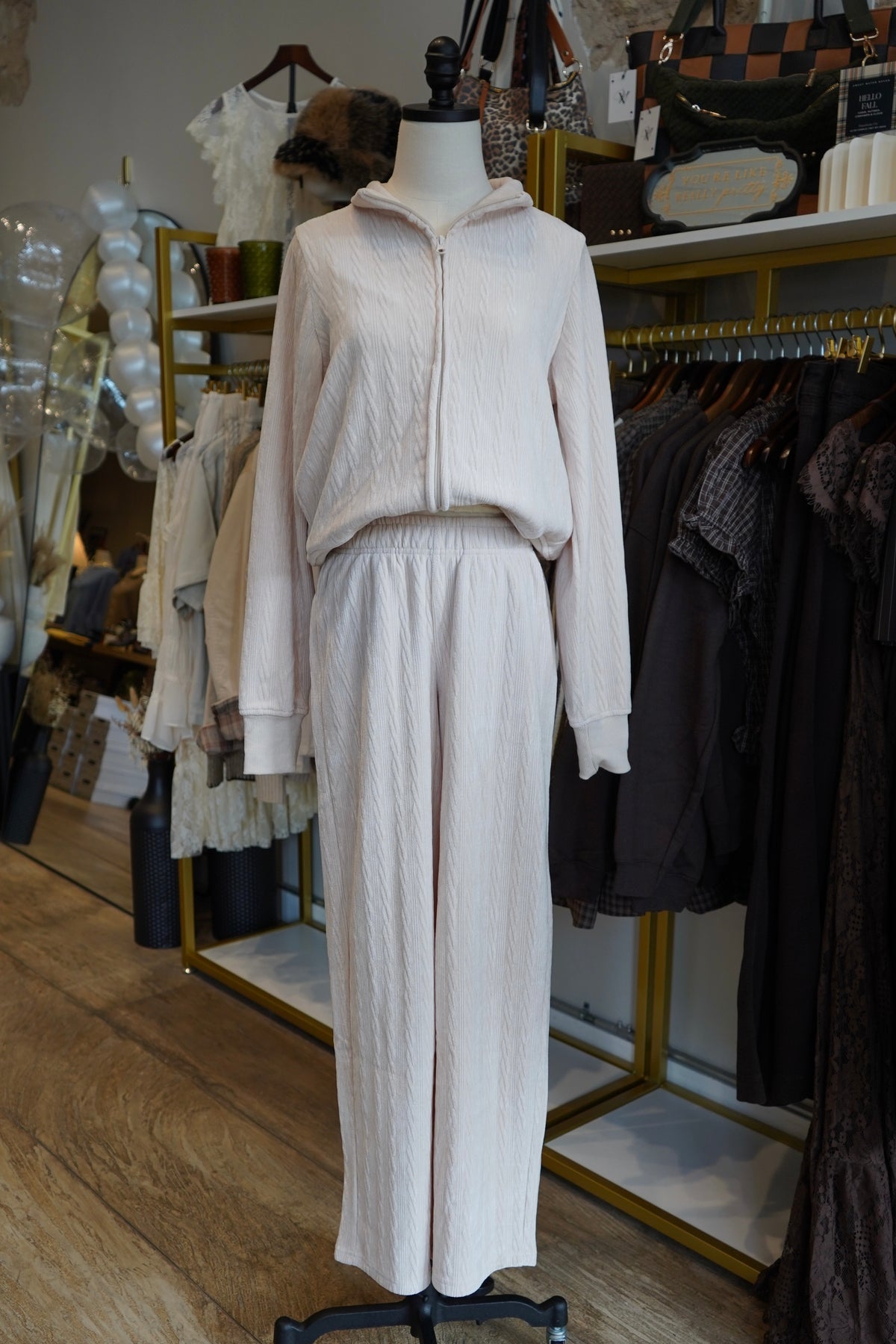 Tay Groove-Track Textured Lounge Pants