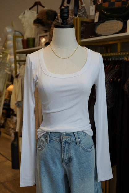 Waverly Micro-Ribbed Long Sleeve Top