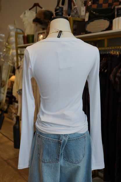 Waverly Micro-Ribbed Long Sleeve Top