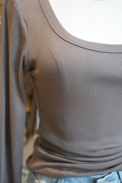 Waverly Micro-Ribbed Long Sleeve Top