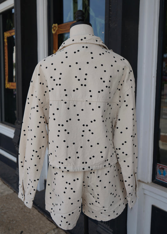 Amie Polka Dot High Neck Jacket