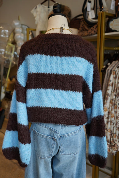 Noah Balloon Sleeve Stripe Sweater