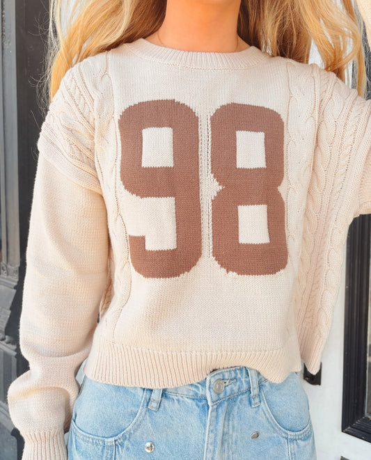 Addie Jersey Cable Knit Sweater