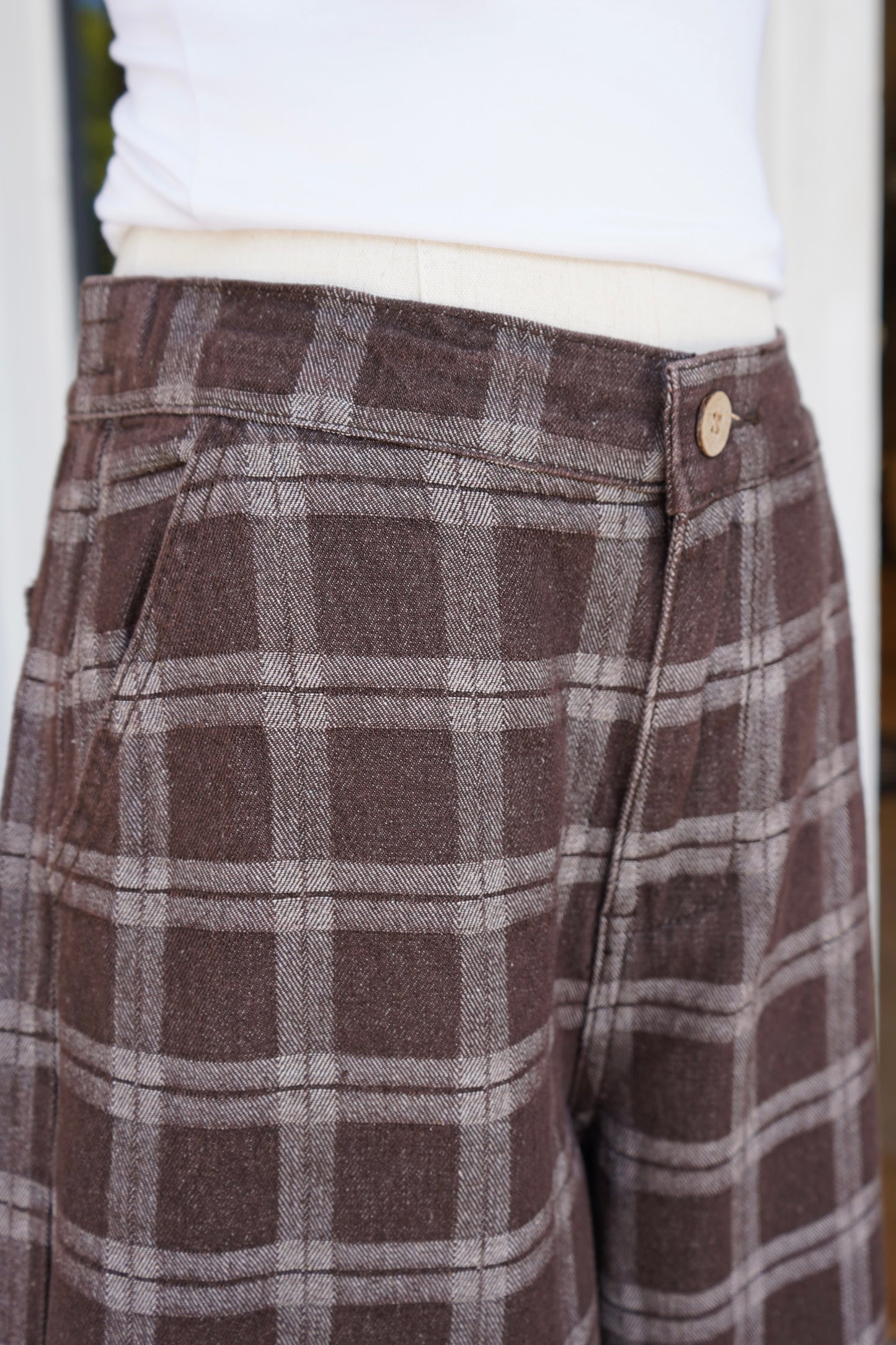 Oakley Plaid Wide-Leg Pant