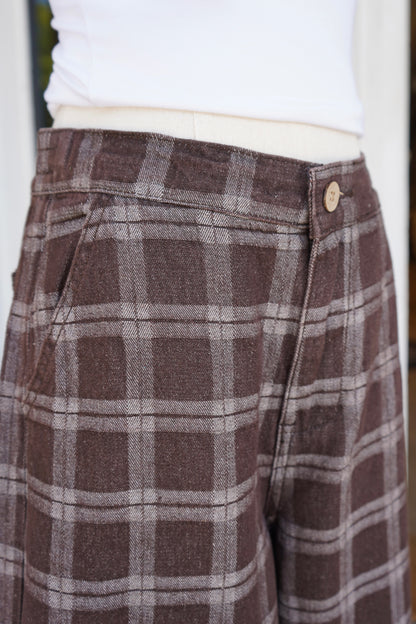Oakley Plaid Wide-Leg Pant