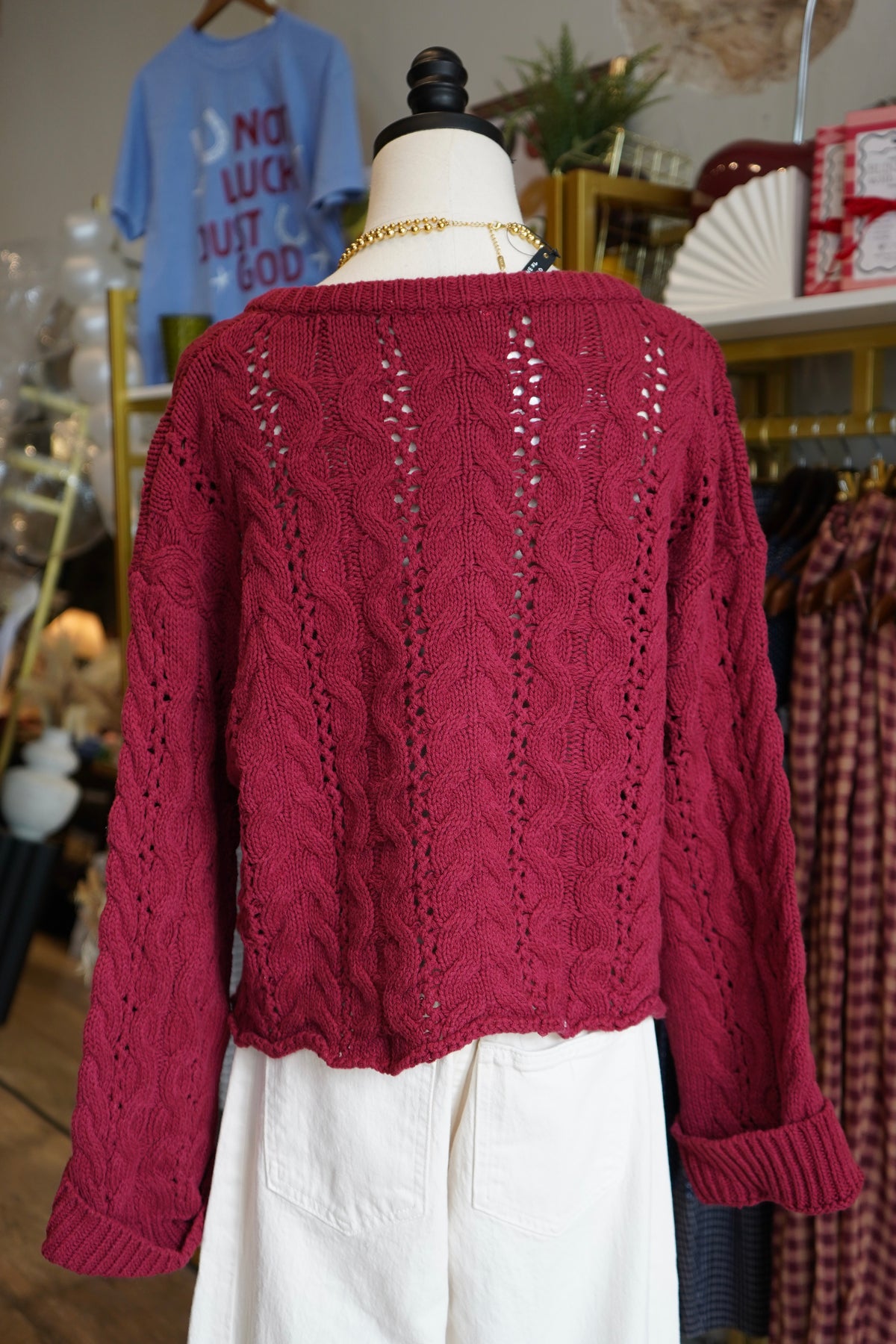 Lillie Cable Knit Sweater Top
