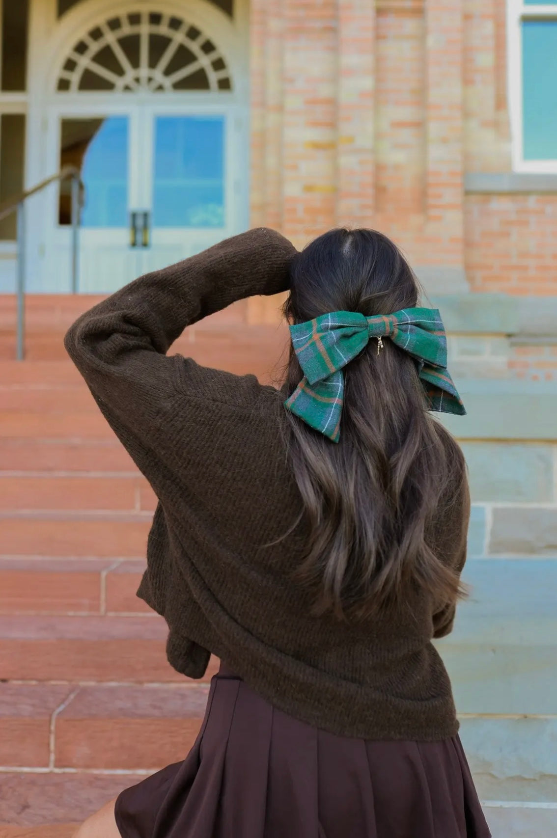 University Plaid Slouchy Bow | KAXI