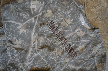 Make Heaven Crowded | Embroidered Camo Sweatshirt
